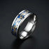 Men 8mm Tungsten Beveled Edges Silver & Blue Celtic Gold Dragon Comfort-Fit Band